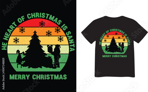 Christmas T-shirt design, Christmas design, Santa Claus, December festival, Holidays, Merry Christmas