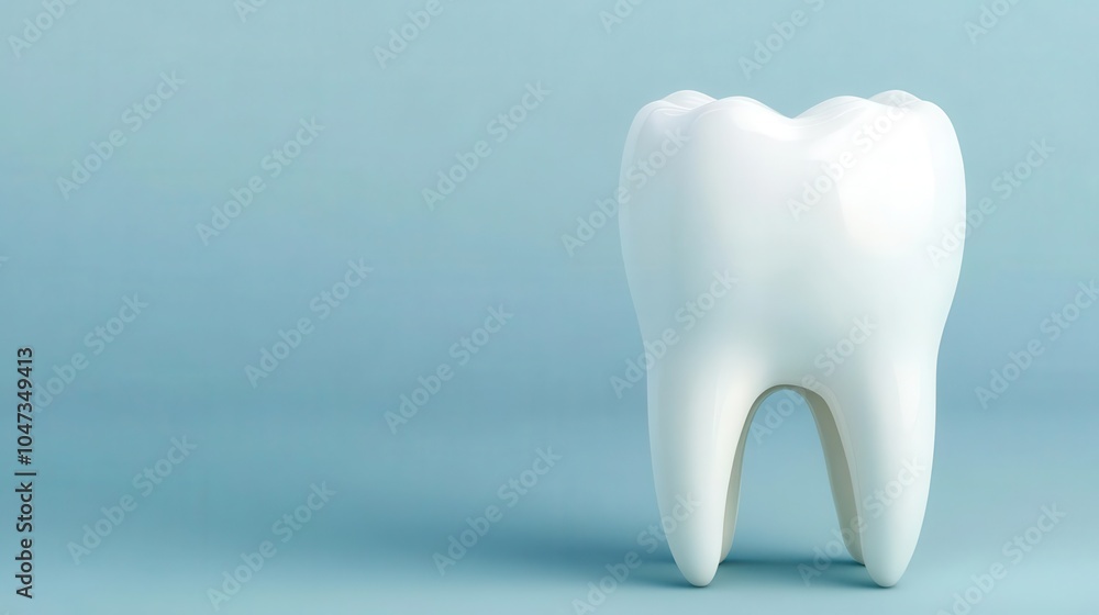 Artistic rendering of a tooth with a bright, radiant surface after a whitening treatment, tooth care, whitening effect Artistic rendering of a tooth with a bright, radiant surface after a whitening treatment, tooth care, whitening effect