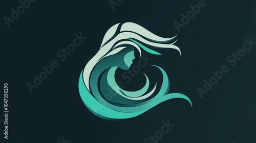 Vector template of a mermaid icon photo