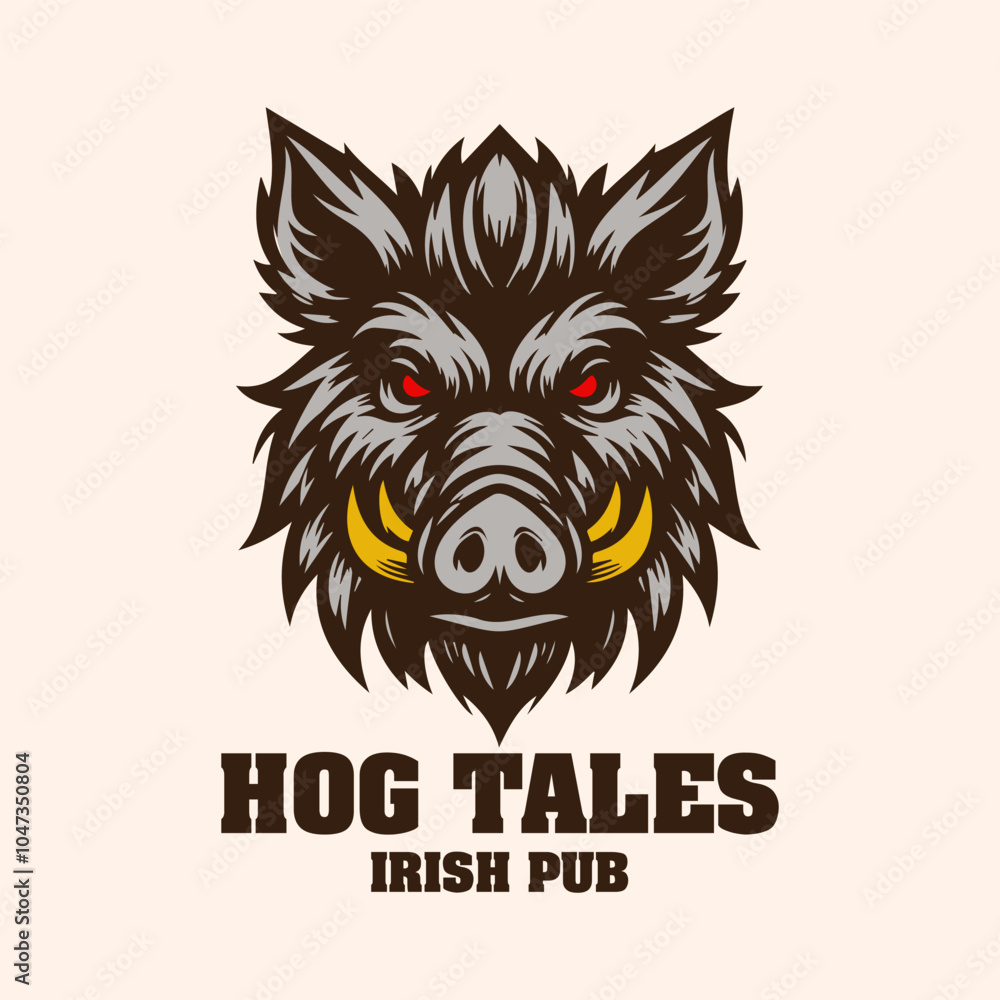 Hog head vector mascot logo Hog head vector mascot logo