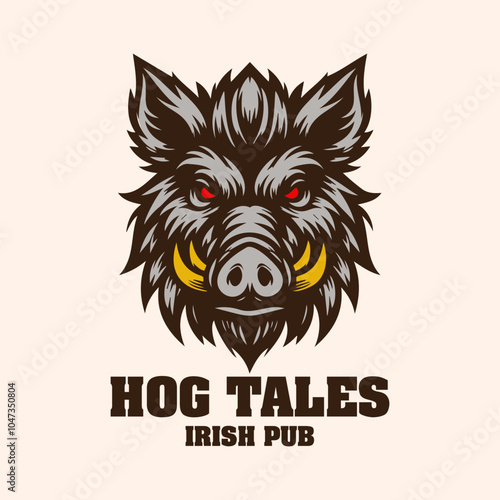 Hog head vector mascot logo