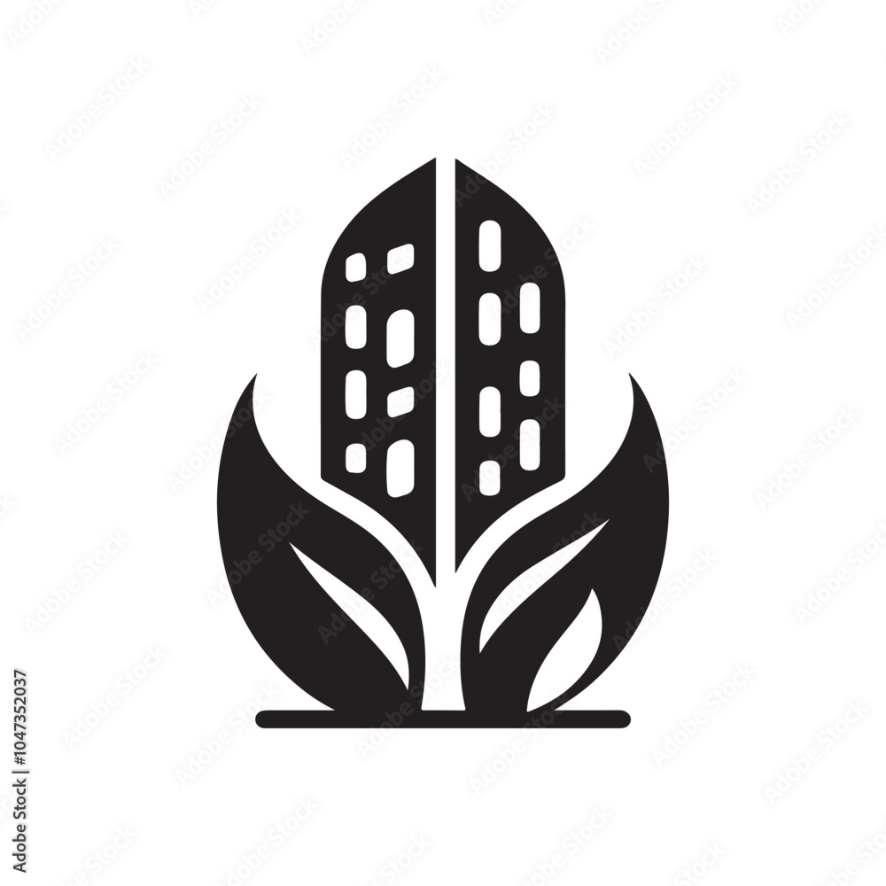Organic Green Real Estate Icon - Eco House Logo with Leaf Design for Sustainable City Living, Perfect for Modern Eco-Friendly Housing and Environmental Branding in Green Real Estate Organic Green Real Estate Icon - Eco House Logo with Leaf Design for Sustainable City Living, Perfect for Modern Eco-Friendly Housing and Environmental Branding in Green Real Estate