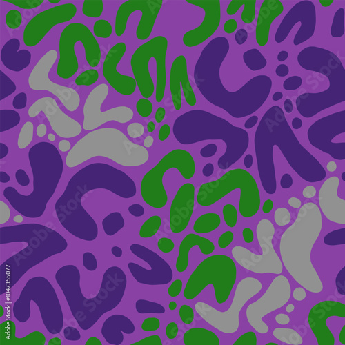 Abstract Hand Drawing Multi Colored Leopard Cheetah Seamless Animal Skin Vector Pattern Isolated Background