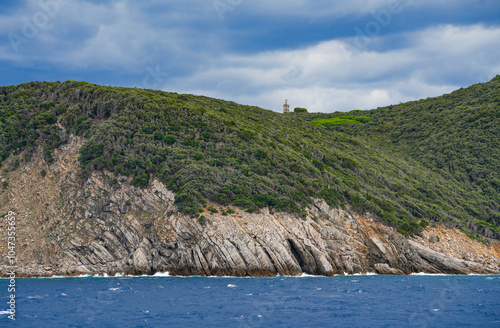 Cloudy summer landscape near Elba Island, Italy, Europe	
 photo