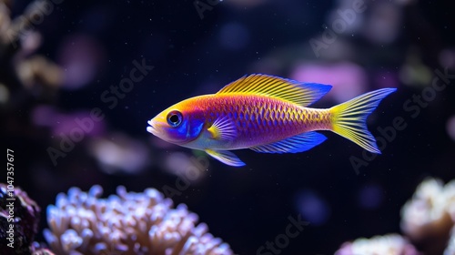 Vibrant Tropical Fish in Aquarium