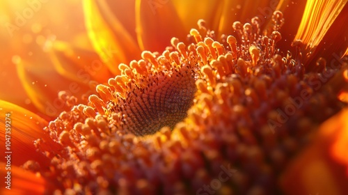 Close-up of a sunflower with golden petals and center photo