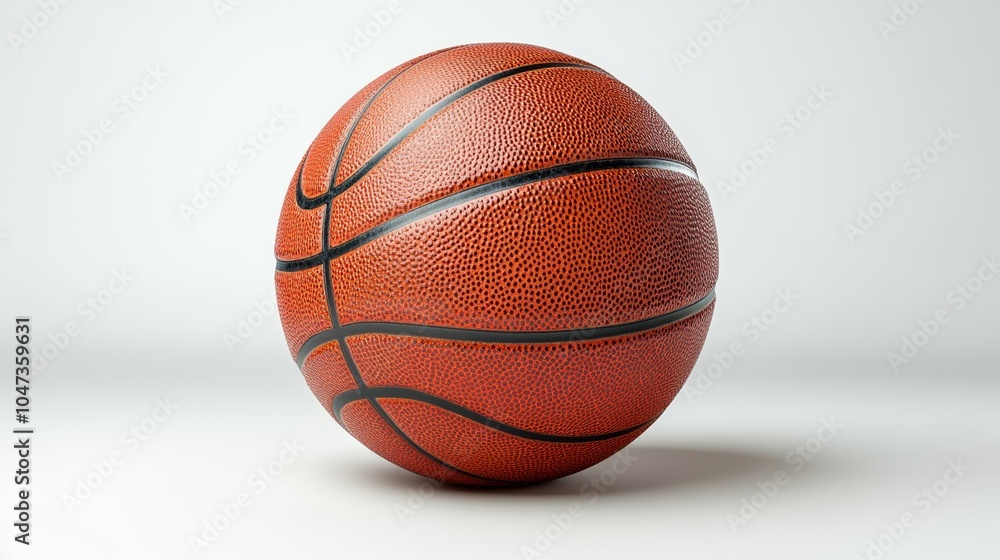 Fototapeta premium Classic orange basketball resting on white background