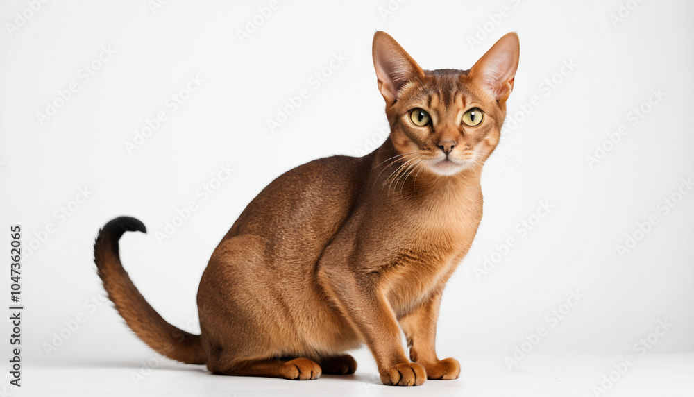 Naklejka premium Abyssinian Cat on white background isolated