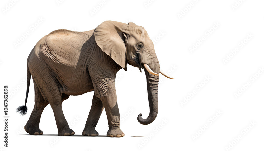 Fototapeta premium African Elephant on white background isolated