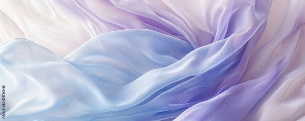 Fototapeta premium Pastel colored chiffon fabric flowing in gentle waves