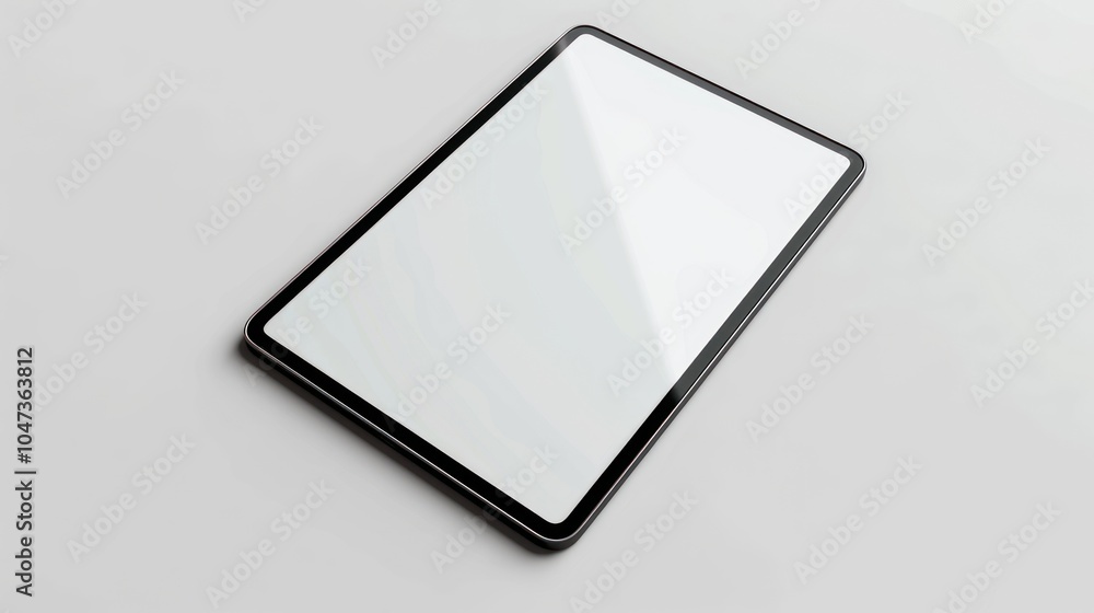 Black Tablet with Blank Screen on White Background Black Tablet with Blank Screen on White Background