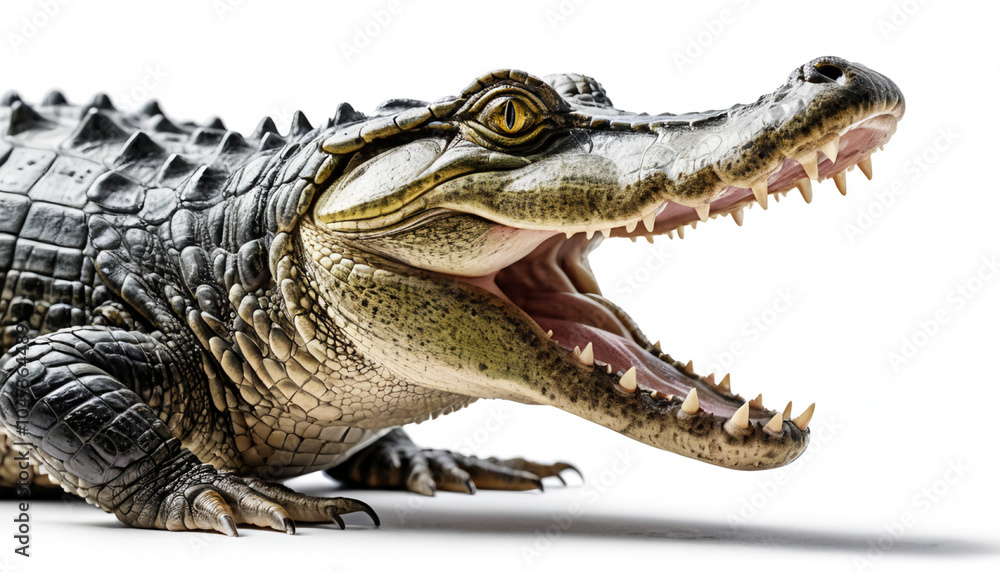 Fototapeta premium Alligator on white background isolated