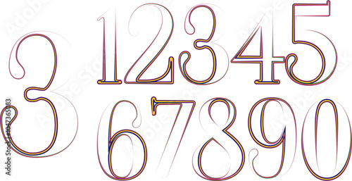 set numbers, number, 3d numbers, gradient color number, 3d numbers vector set characters. One, two, three, four, five, six, seven, eight, nine, zero. 1,2,3,4,5,6,7,8,9,0