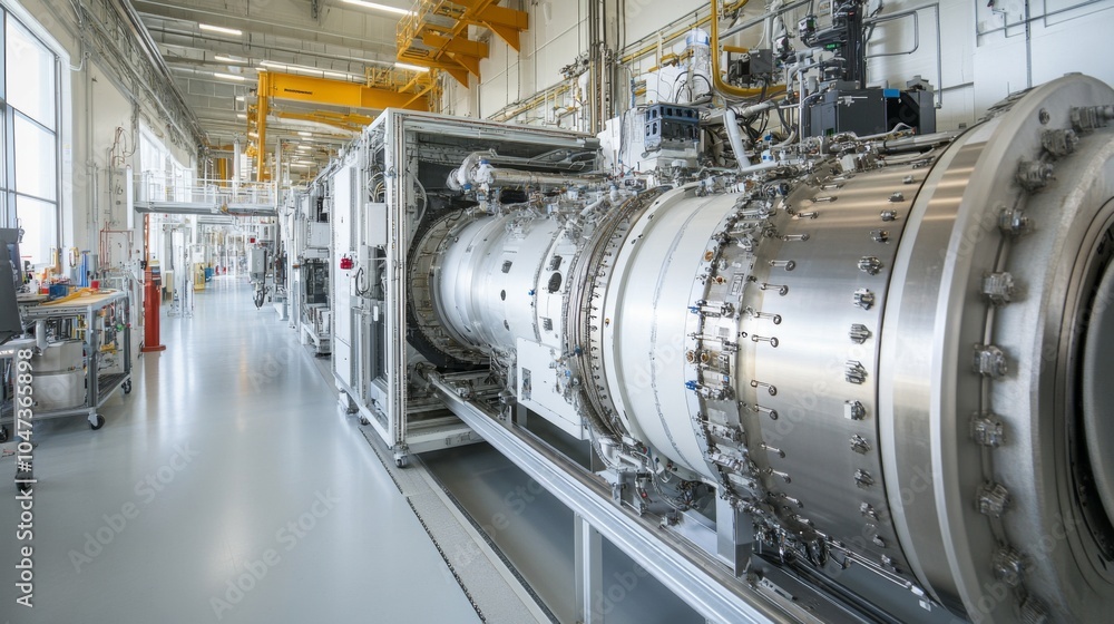 Space launch facility power unit with aerospacegrade silver housing and visible rocket testing equipment featuring missioncritical systems in raw 169 style