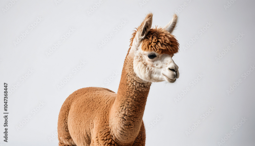 Obraz premium Alpaca on white background full body isolated