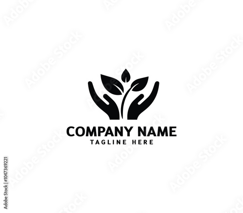 Vector family health care logo design. Hand care logo design template. Two hands palms up