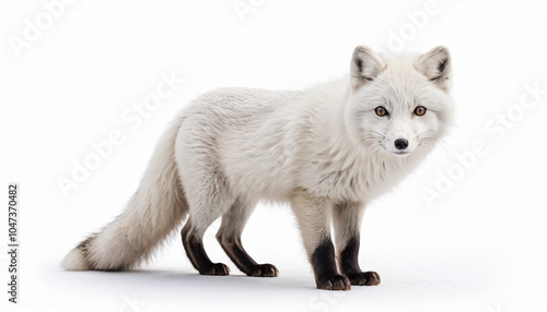 Arctic Fox on white background isolated