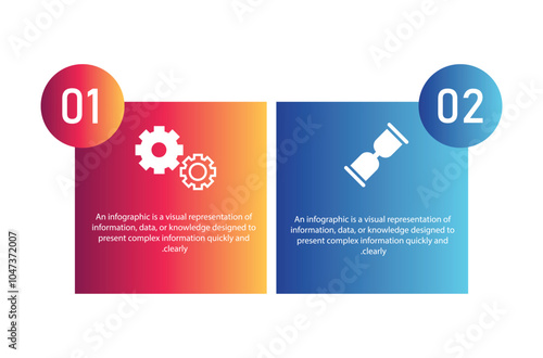 Business Infographic Element design with Unique 2 options can be used for workflow layout, diagram, annual report.