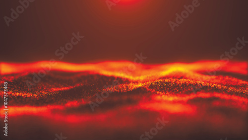 Abstract background with a dynamic wave. Futuristic wave with dots. Big data concept. Abstract technology background. Vector illustration