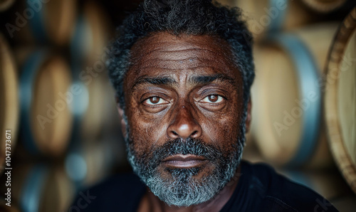 Portrait of a Skilled Winemaker in the Barrel Room