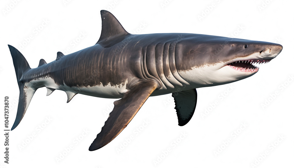 Naklejka premium Basking Shark on white background isolated