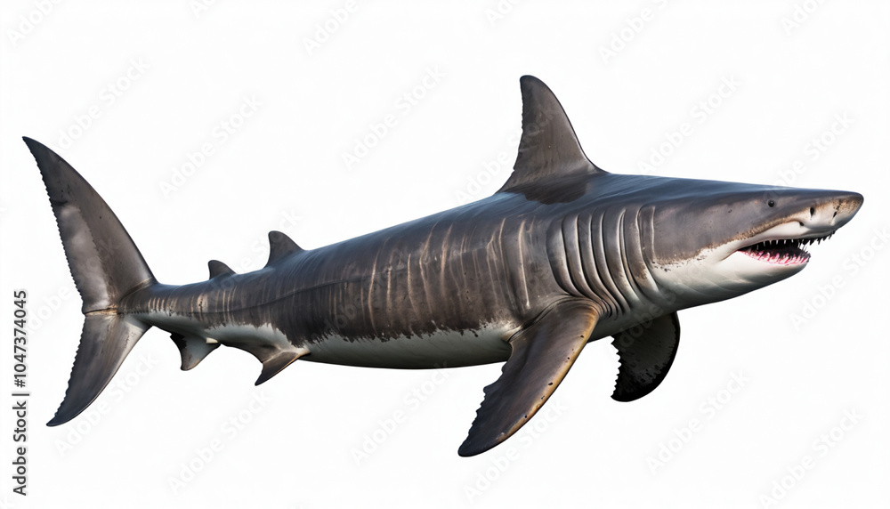 Basking Shark on white background isolated Basking Shark on white background isolated