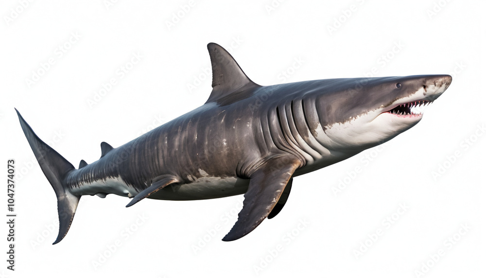 Basking Shark on white background isolated Basking Shark on white background isolated