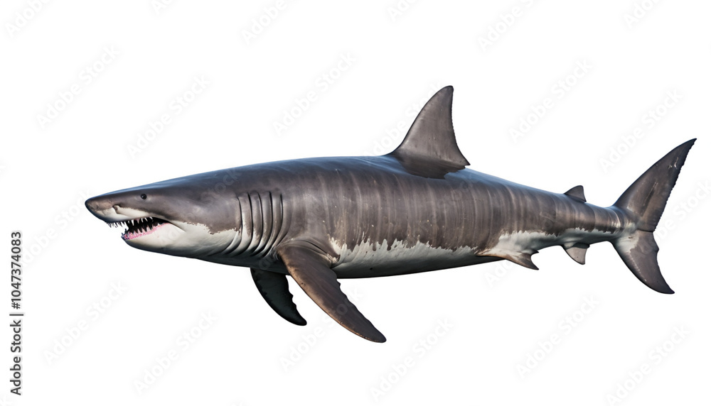 Naklejka premium Basking Shark on white background isolated