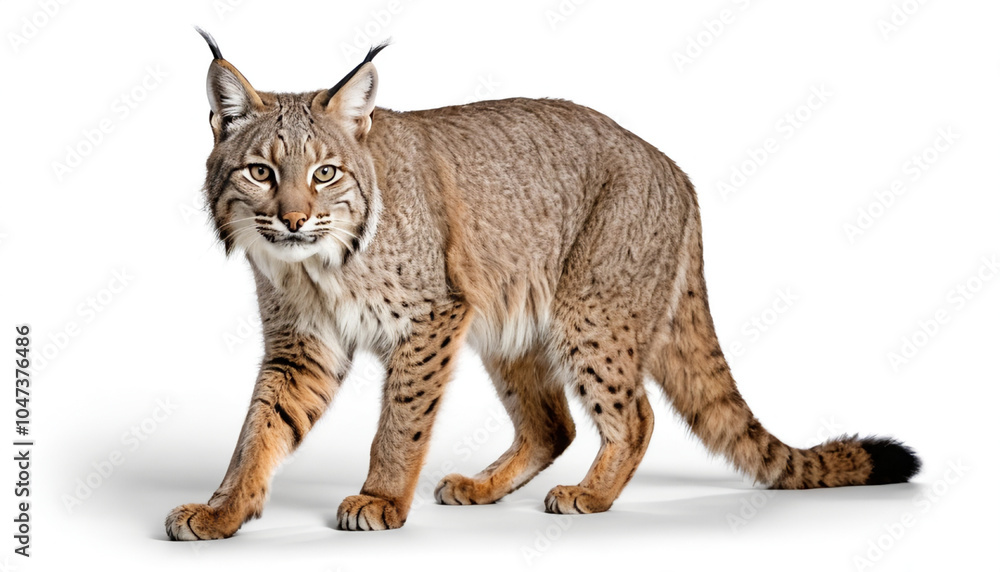 Fototapeta premium Bobcat on white background isolated 