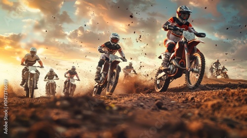 Wallpaper Mural Motocross rider on the track Torontodigital.ca