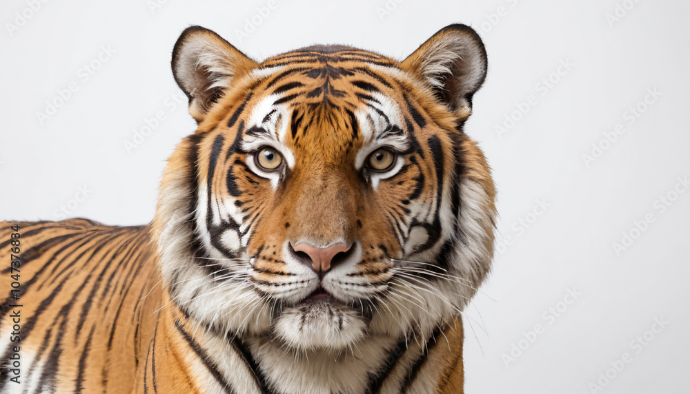 Fototapeta premium Bengal Tiger on white background isolated 
