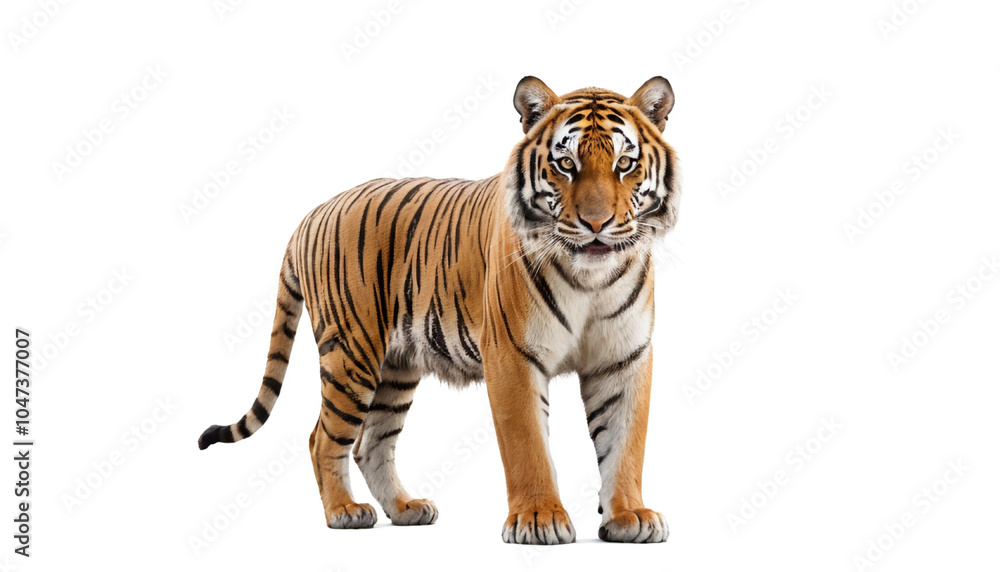 Obraz premium Bengal Tiger on white background isolated 