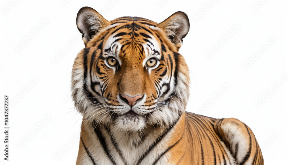 Fototapeta premium Bengal Tiger on white background isolated