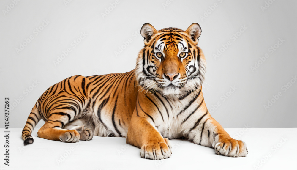 Obraz premium Bengal Tiger on white background isolated 
