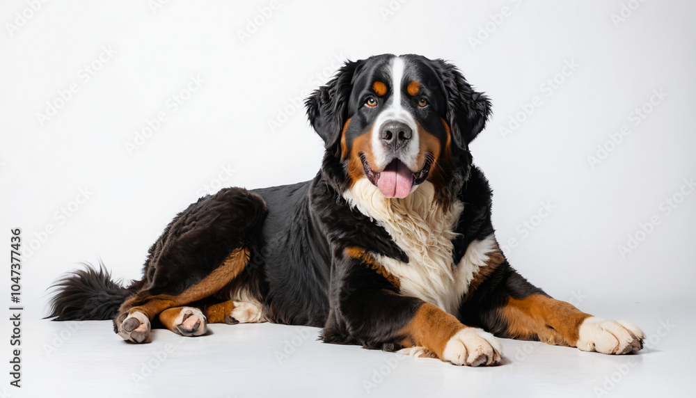 Bernese Mountain Dog on white background isolated Bernese Mountain Dog on white background isolated