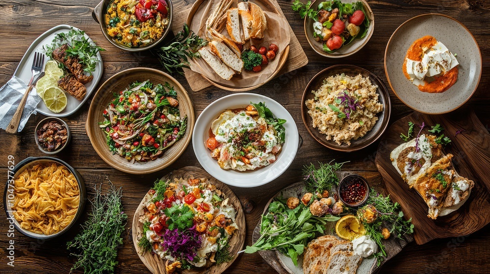 Vibrant Rustic Thanksgiving Feast Spread Vibrant Rustic Thanksgiving Feast Spread