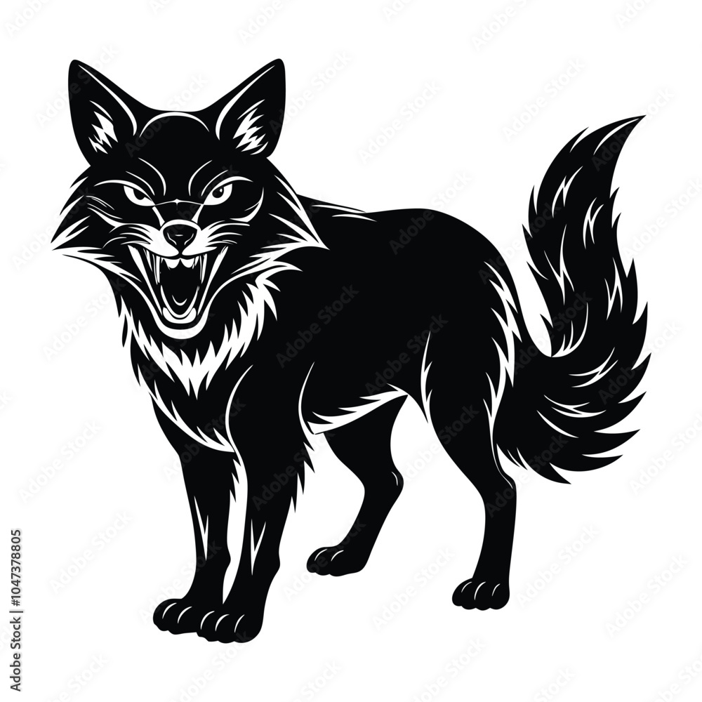 Fototapeta premium angry fox vector illustration