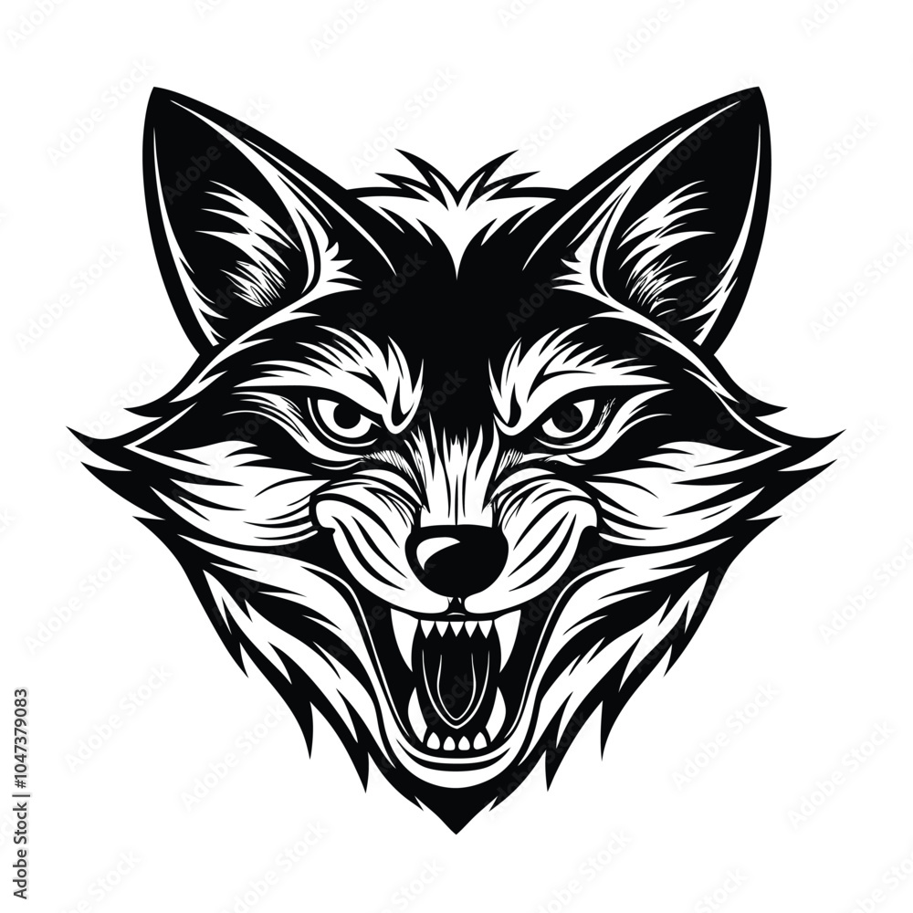 Obraz premium angry fox vector illustration