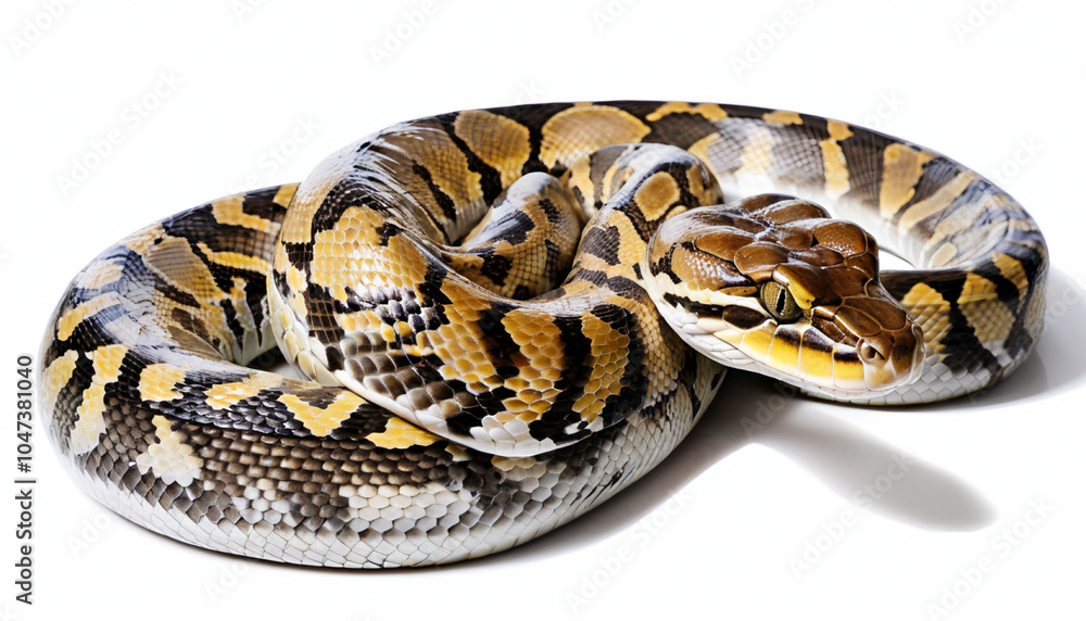 Obraz premium Burmese Python on white background isolated