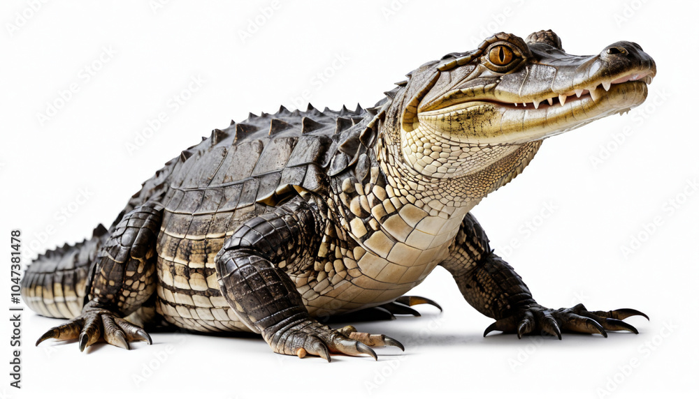 Fototapeta premium Caiman on white background isolated