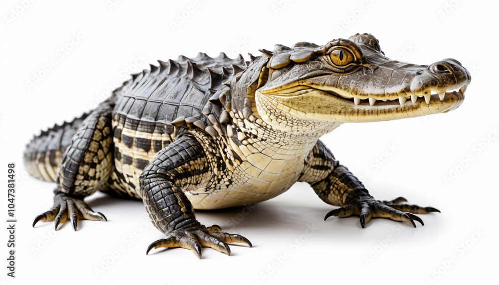 Fototapeta premium Caiman on white background isolated