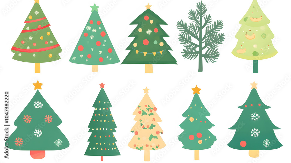 Obraz premium Festive christmas trees