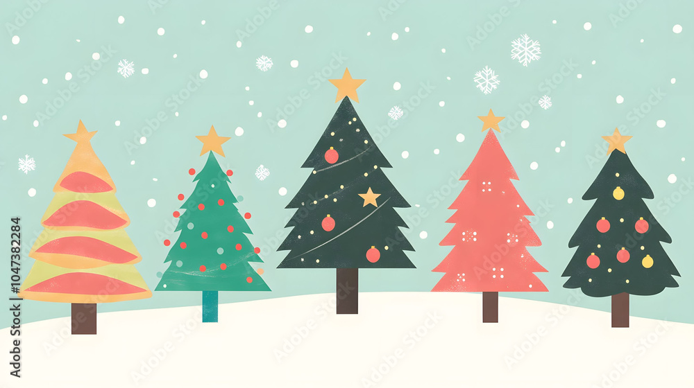 Festive christmas trees Festive christmas trees