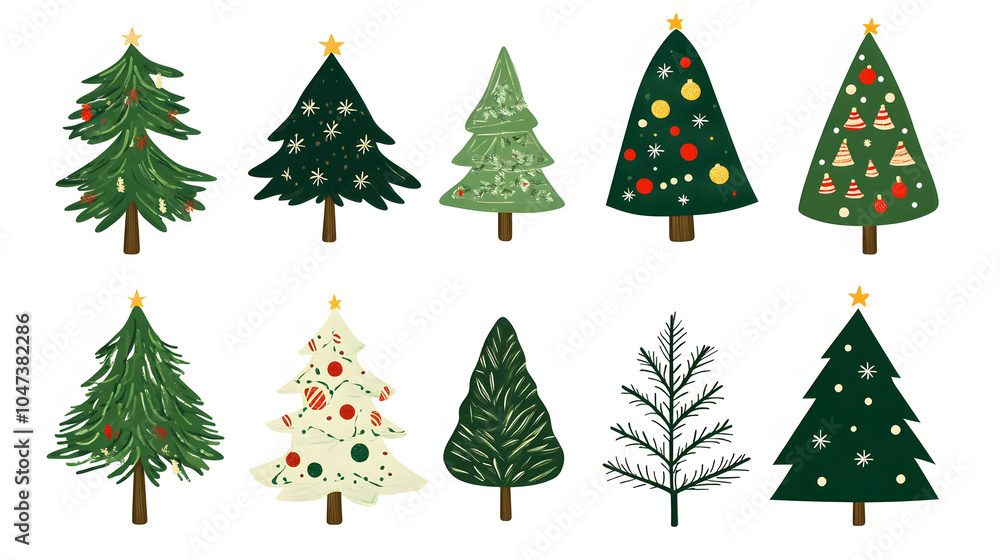 Festive evergreen trees Festive evergreen trees