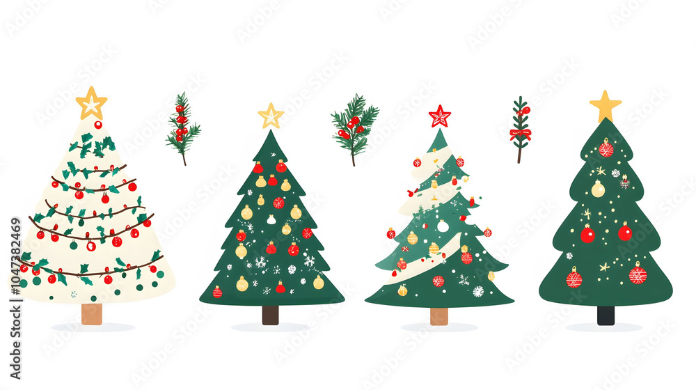 Obraz premium Festive christmas trees