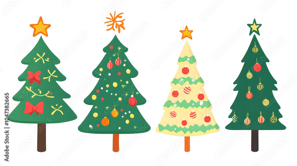 Obraz premium Festive christmas trees