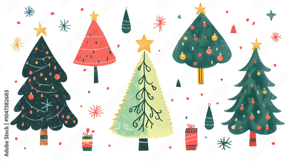 Festive christmas trees Festive christmas trees