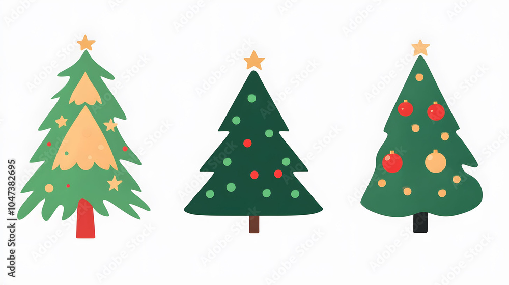 Obraz premium Festive christmas trees