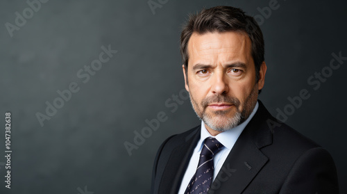 Professional Business Portrait of Mature Executive in Suit | Senior Leadership, Corporate Headshot, and Businessman Stock Image