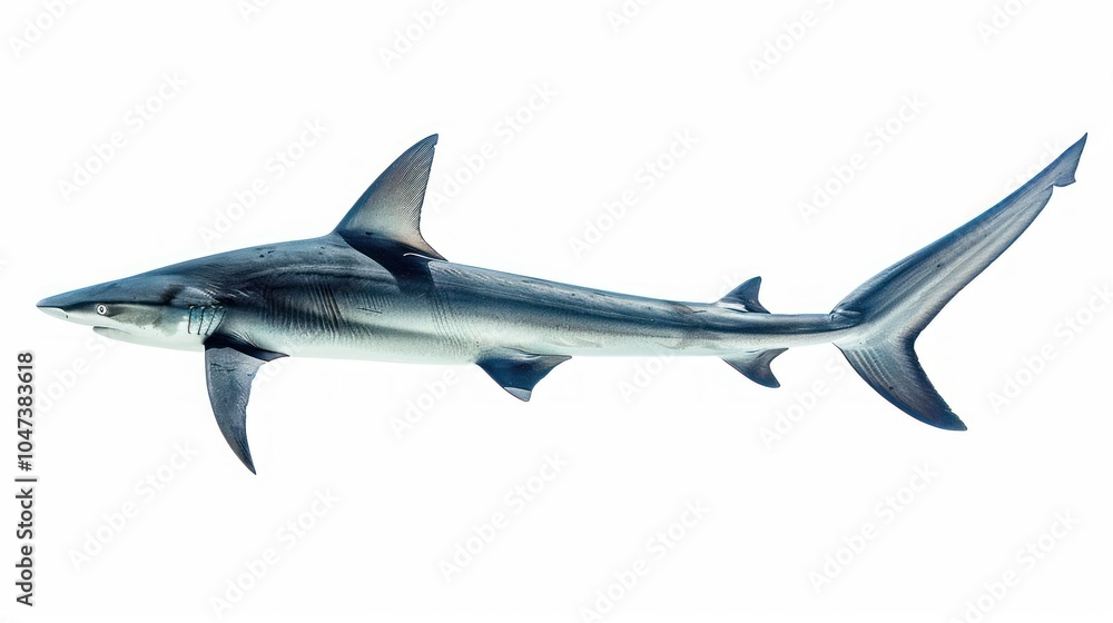 A Blacktip Reef Shark Swimming in the Ocean A Blacktip Reef Shark Swimming in the Ocean